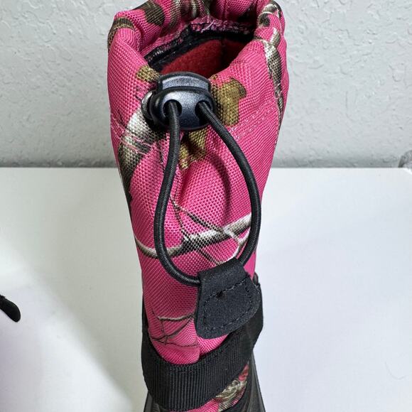 KAMIK Boots 1 Snow Winter Insulated Pink Camo Camouflage Cinching Toggle Pull On - Picture 7 of 10